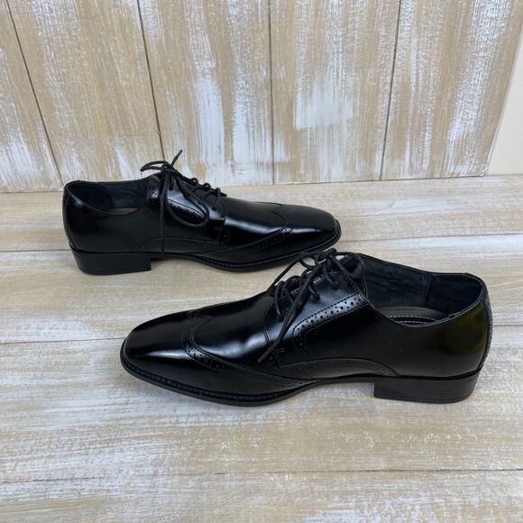 Stacy Adams Adler Wingtip Oxford Mens Sz 10½ W Black Leather Dress Shoes main image 5